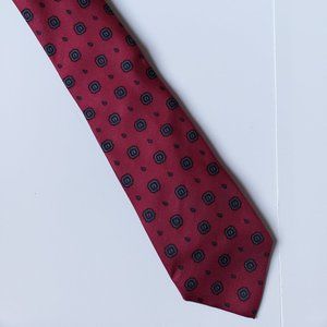 Men's Barneys New York Burgundy Red Patterned Silk Tie